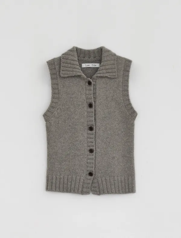 LAMBSWOOL KNIT VEST [MOCHA]