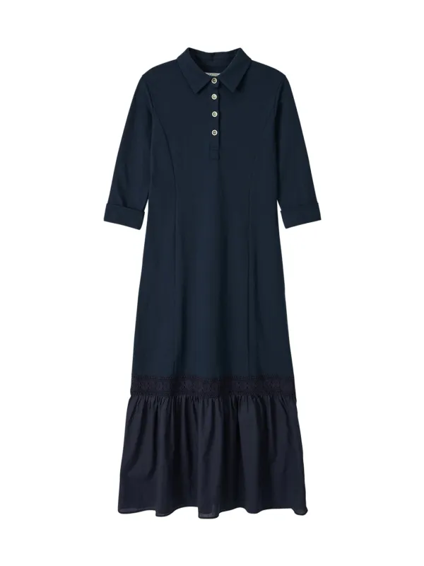 Cotton Jersey Long Dress_ Navy