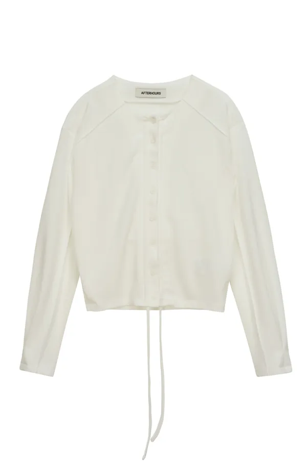 SHIRRING BUTTON CARDIGAN (IVORY)