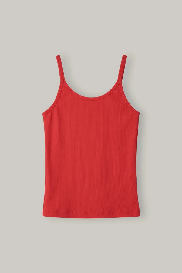 Daily Ribbed Tank(Red)