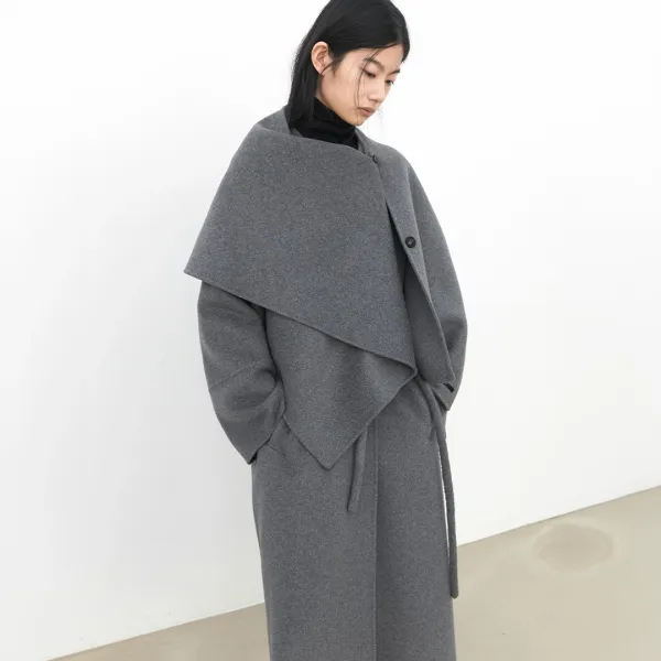 (CT-1491)SHAWL MUFFLER SET HANDMADE LONG COAT S