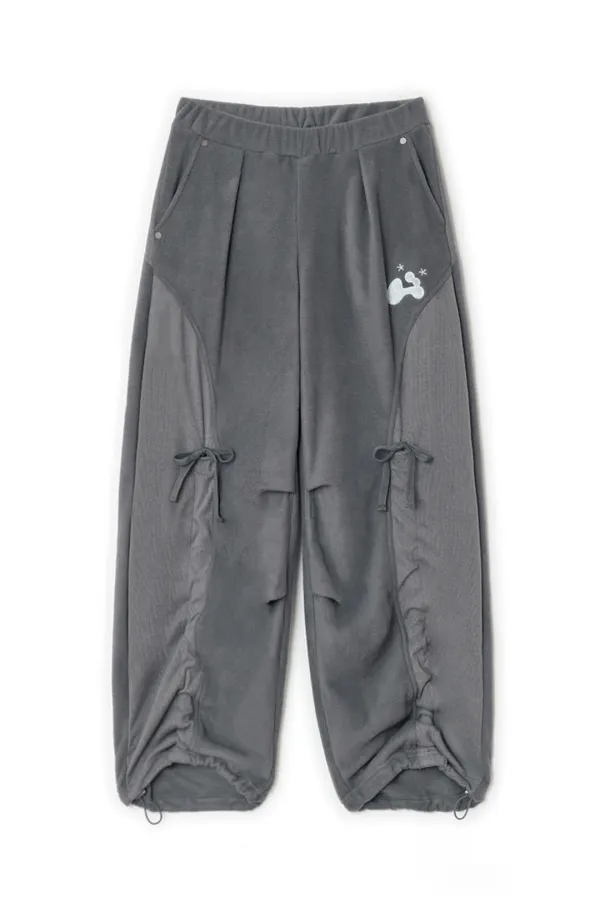 Draw string fleece pants (Charcoal)