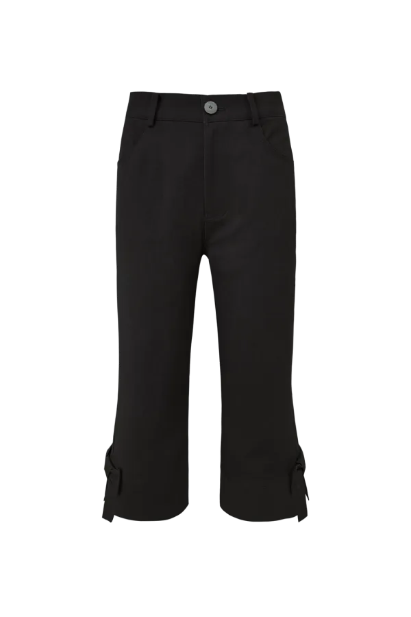 BOW CAPRI PANTS (BLACK)