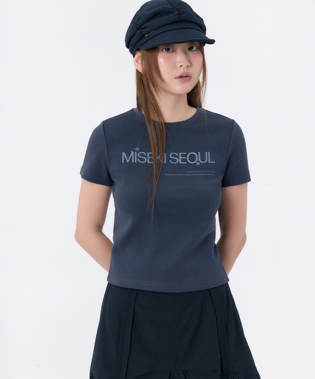 미세키서울 [Exclusive] Logo short sleeves CHARCOAL 상품 이미지 2