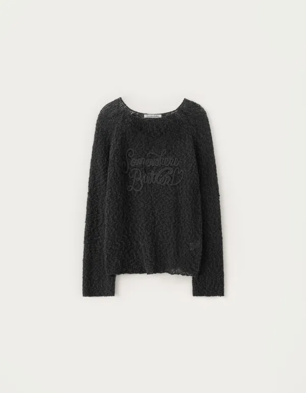 [Release] SS New Letter Long Sleeve Knit - Charcoal