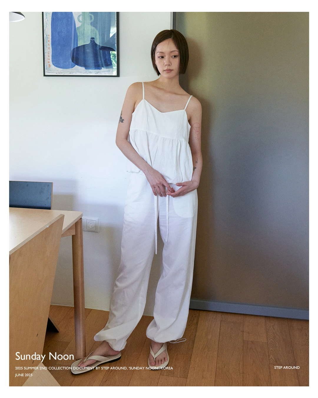 스텝어라운드 Airy nylon wide pants_WHITE 상품 이미지 2