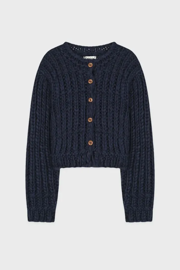 Hand Made Short Cardigan (Navy)