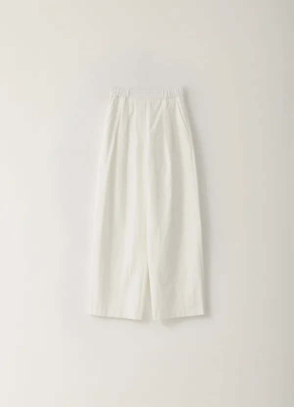 Wood Two-Tuck Banding Pants - Ivory