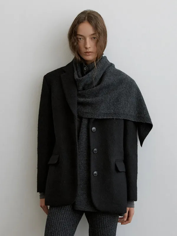 ALPACA WOOL SINGLE BLAZER_BLACK