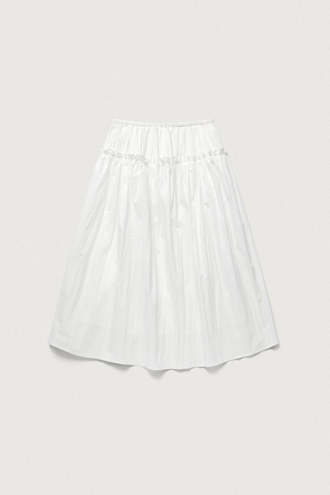 샤드라마 LACE UP SHIRRING SKIRT [WHITE] 상품 이미지 1