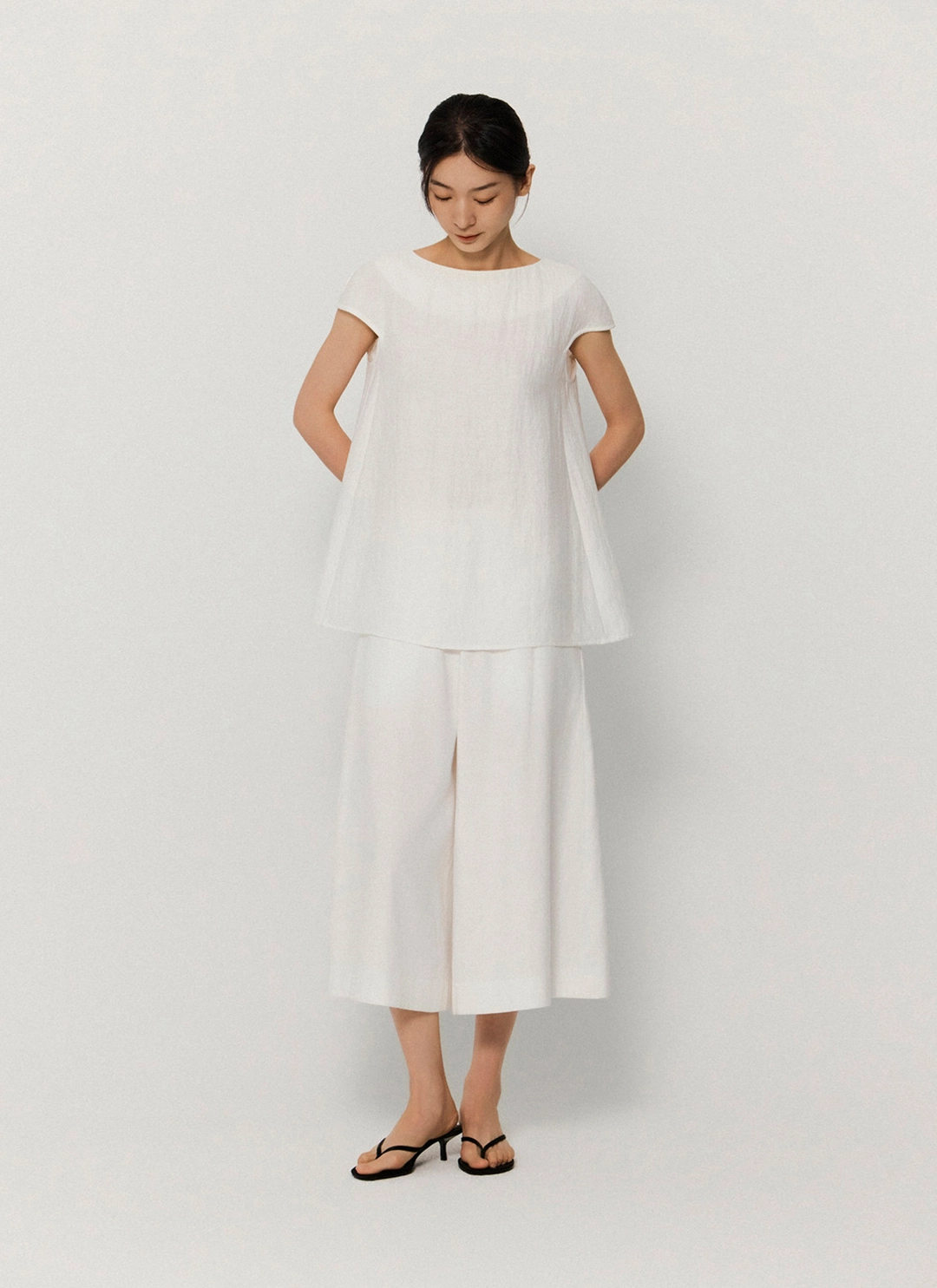 녹섭 [2차 리오더] linen wide pants_white 상품 이미지 1
