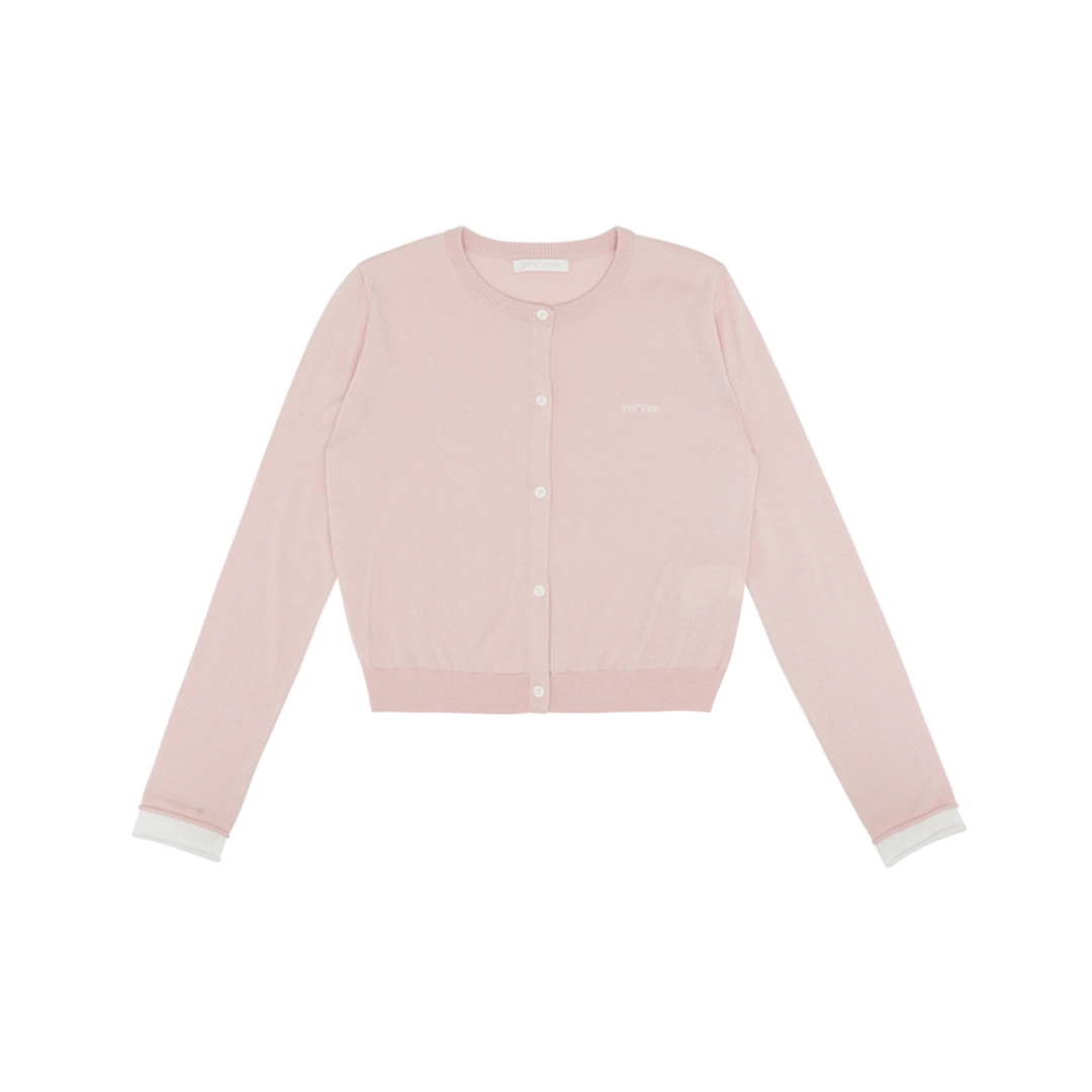 피브비 [2차] Embroidered Knit Cardigan (peony pink) 상품 이미지 1