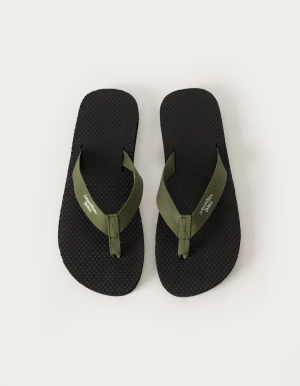 [김가을 PICK] Wave Logo Flip-Flops - Khaki