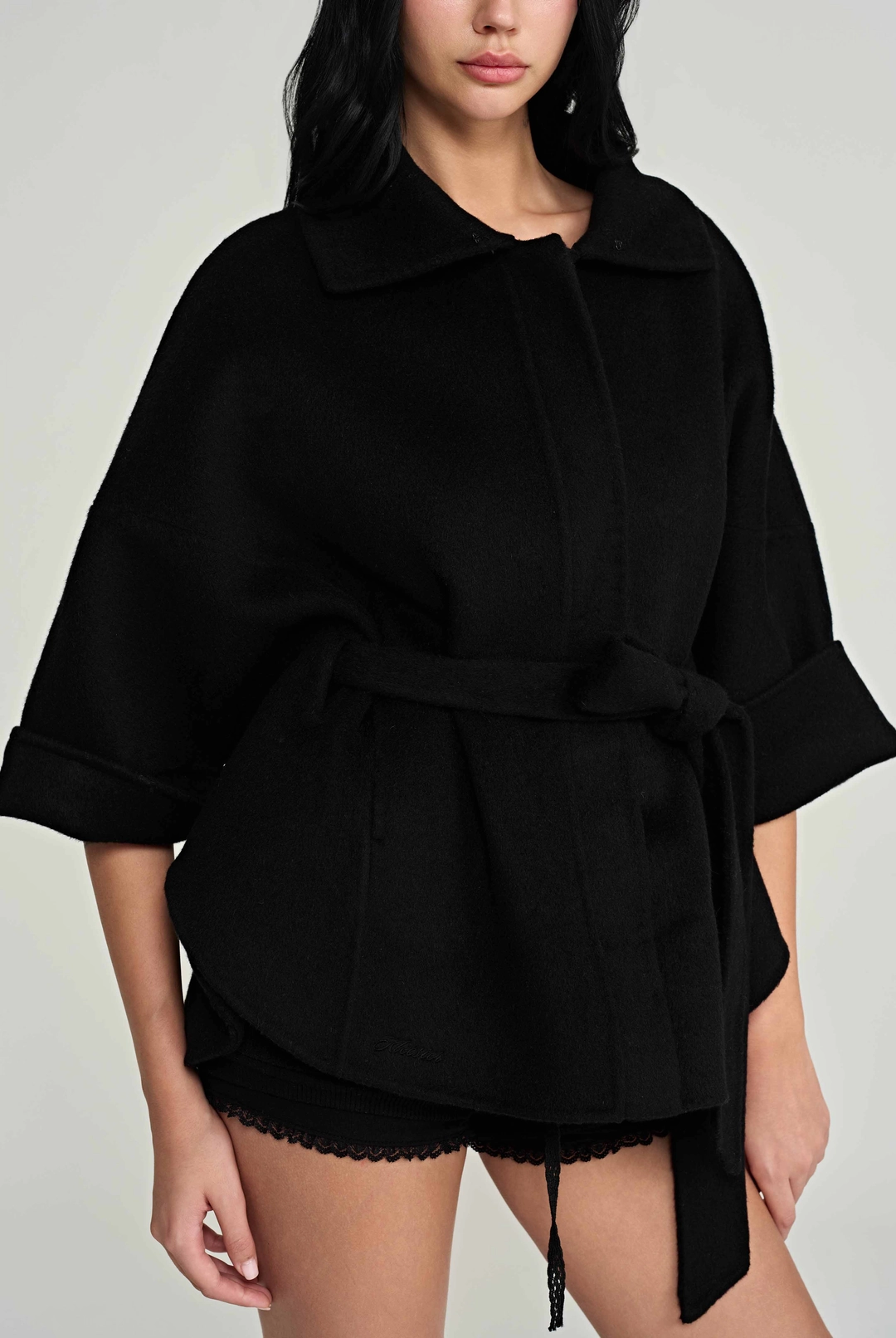 클리시어 Bell cashmere cape coat, Black 상품 이미지 1