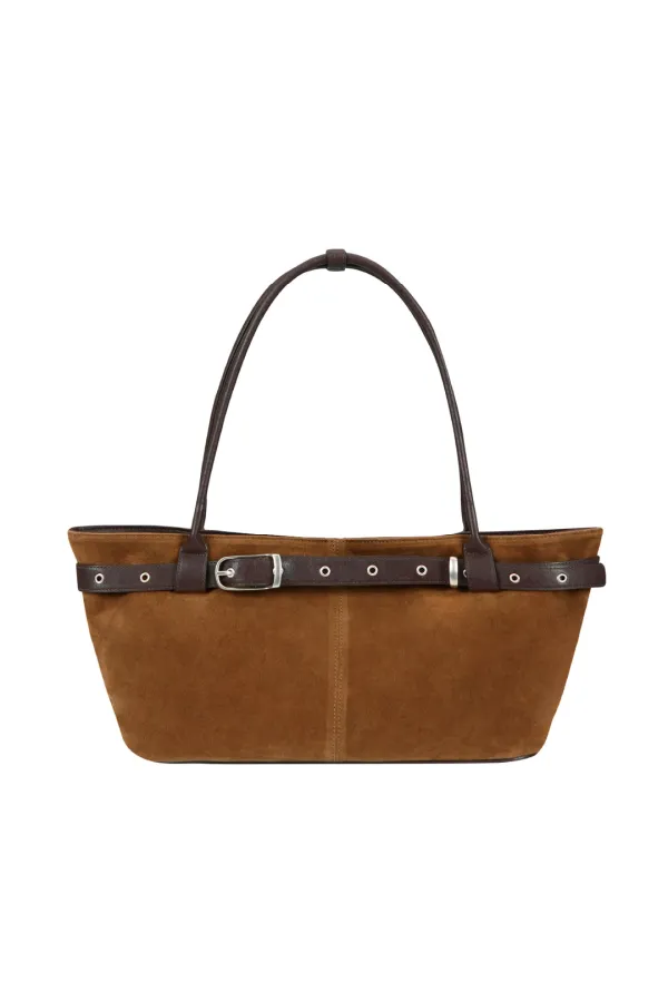 [2차 재입고] 벨티드 보트 백 belted boat bag (suede camel)