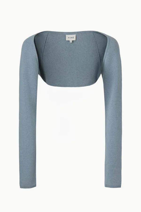 [1st Re-order] Cashmere Blend Bolero Sweater, Light Blue