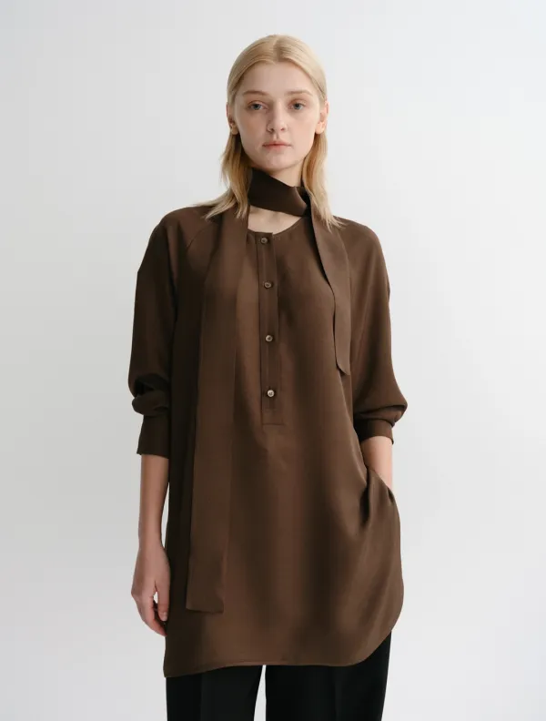 Morn Tie Blouse (Brown)