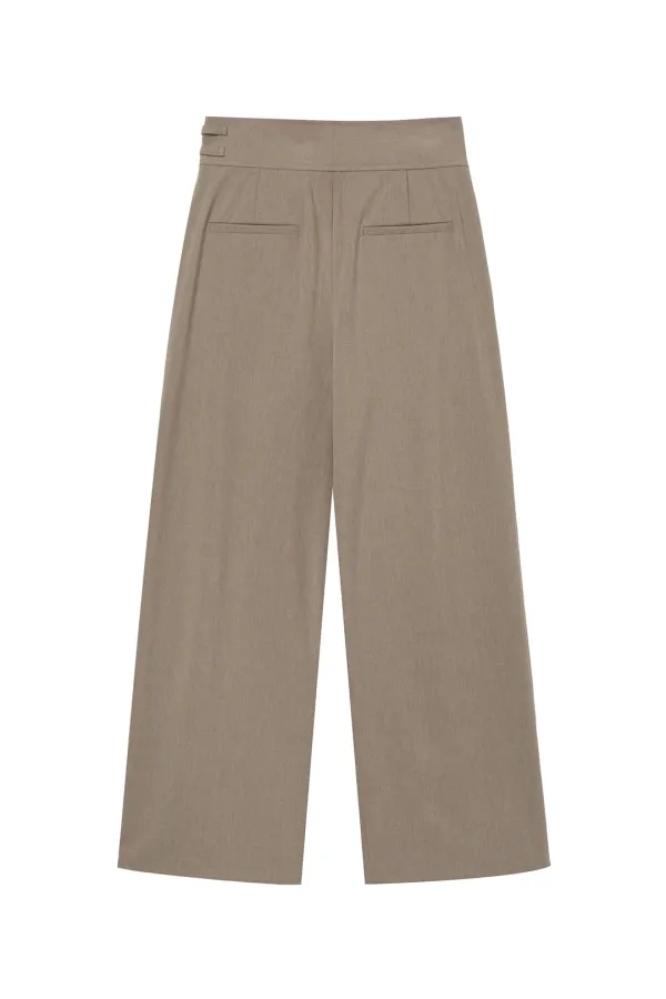BELTED WRAP TROUSERS IN BEIGE