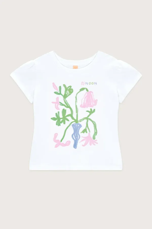 Flower Vase Puff T-Shirt (Pink)