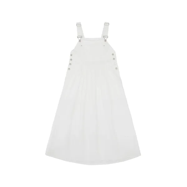 Linen Overall Dress (cloud white)