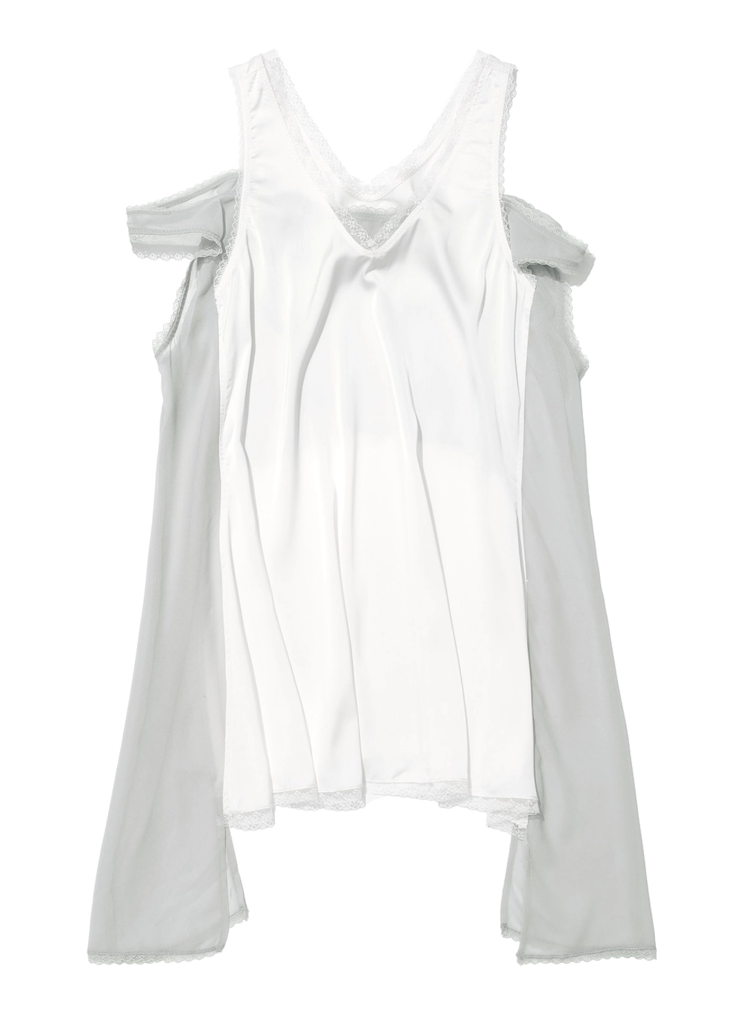 파르티멘토 [WOMEN] ASYMMETRIC LACE TRIM SLIP DRESS_WHITE 상품 이미지 1