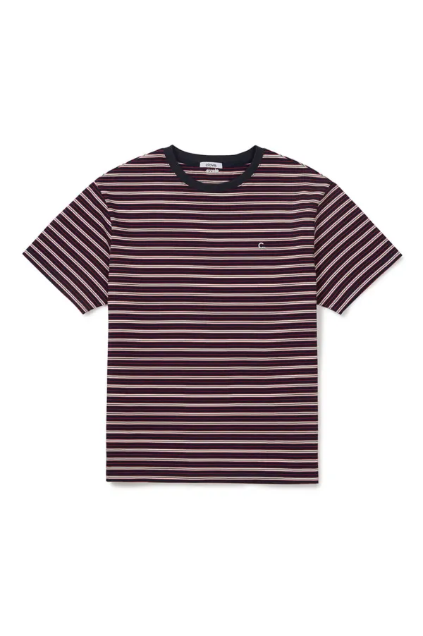 [26SM clove] Stripe Logo T-Shirt_Men (Navy)