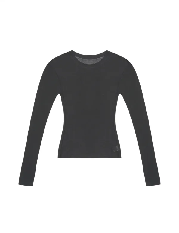 SOFT LONGSLEEVES TOP_CHARCOAL