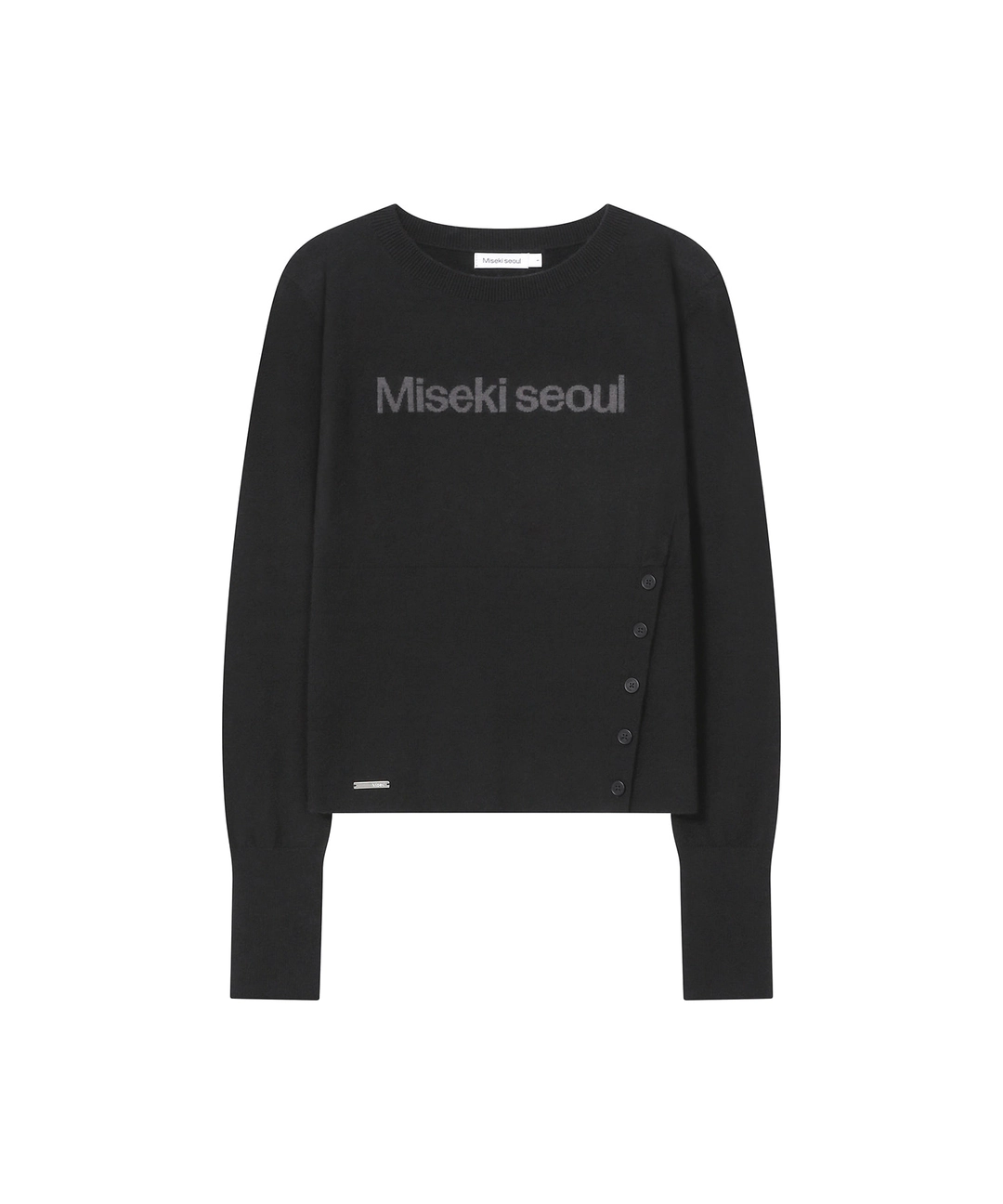 미세키서울 Logo fitted knit top BLACK 상품 이미지 1