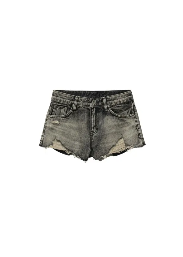 [2ND 9/29~ 발송] [26VER.] DESTROYED GRAY DENIM SHORTS, GRAY