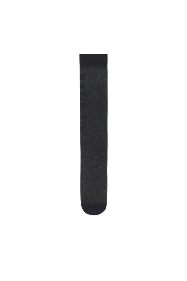 LOGO JACQUARD SHEER KNEE SOCKS IN BLACK