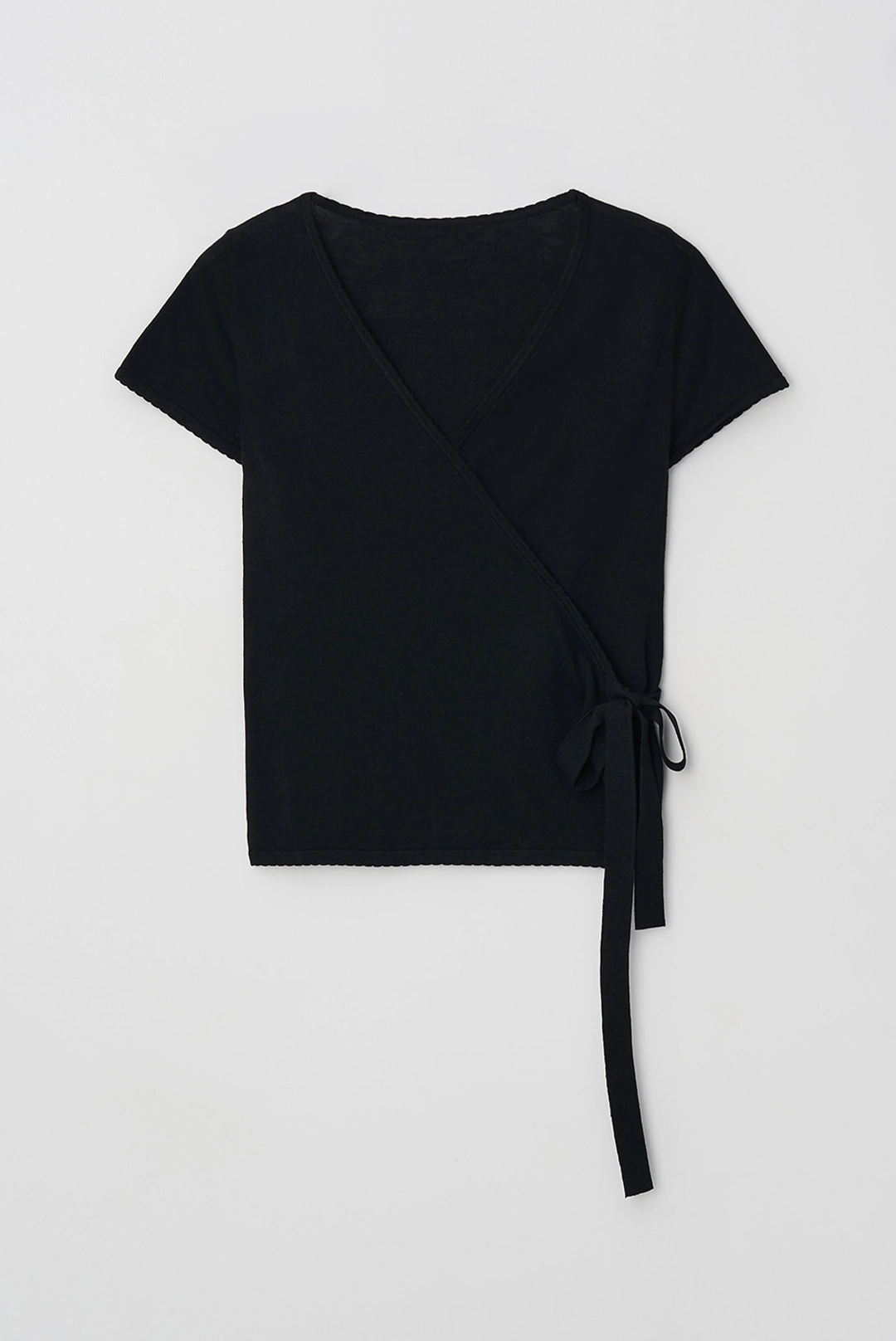 브렌다 브렌든 wrap knit top - black 상품 이미지 1