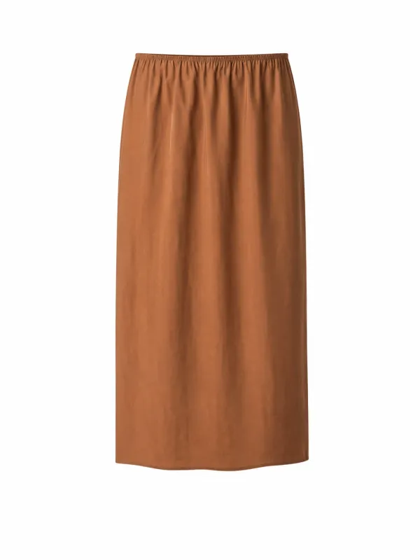 SUNLIT SLIT SKIRT (SEPIA)