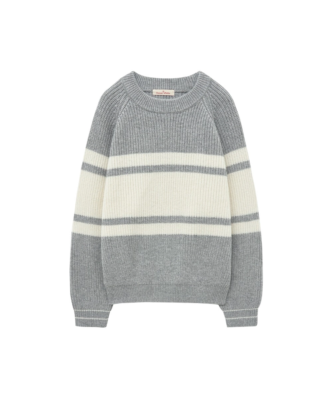 반원 아뜰리에 KN4269 스트라이프 래글런 니트_Melange gray 상품 이미지 3