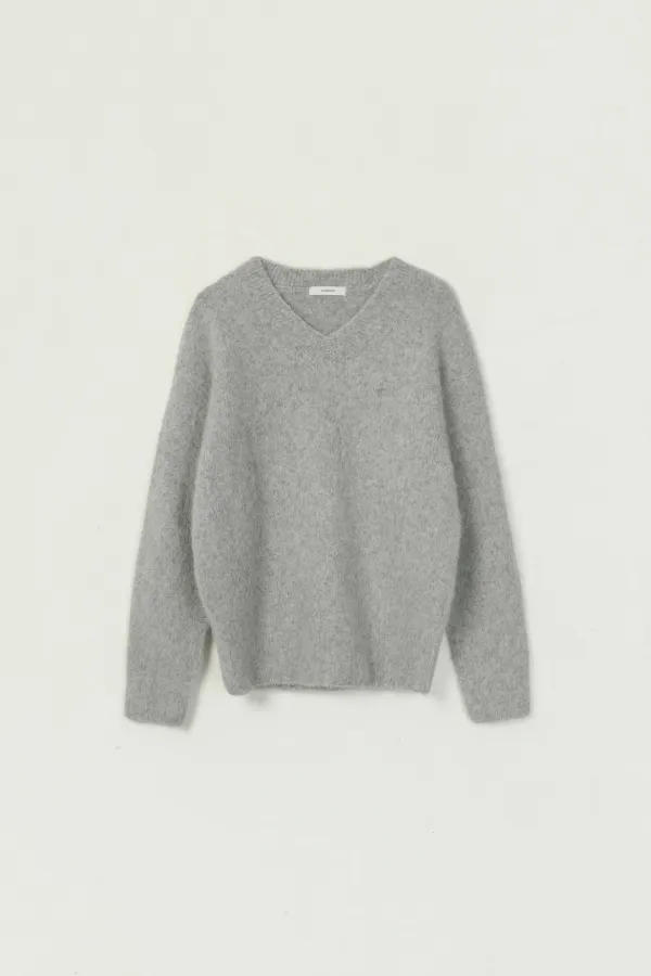 PAUXE FOX V-NECK KNIT_GRAY