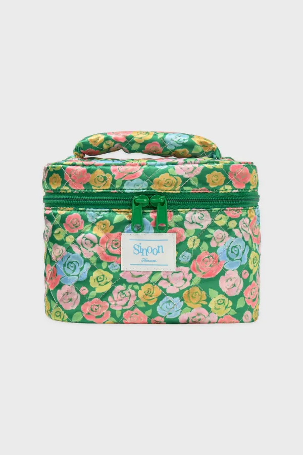 Rose Quilted Pouch (Green Mix)