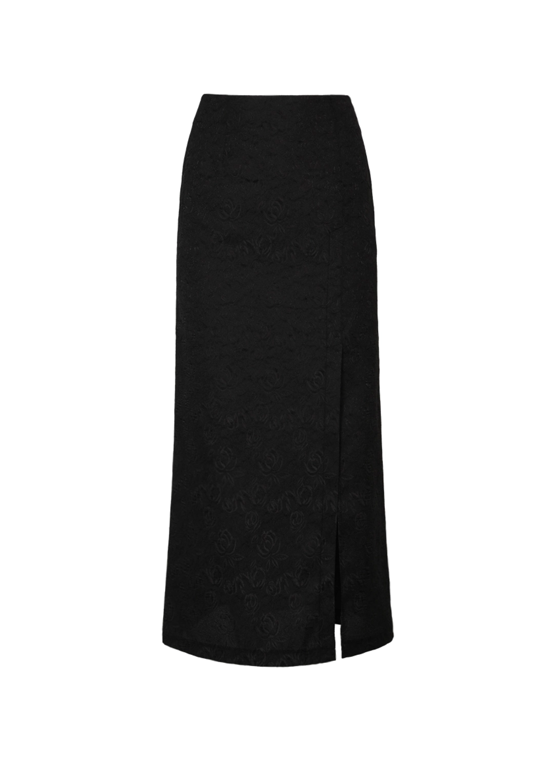 루루서울 Rose Jacquard Slit Skirt (Black) 상품 이미지 3
