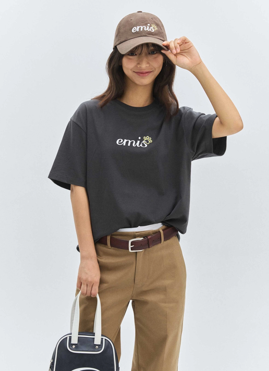 이미스 LETTERING LOGO BALL CAP-BROWN 상품 이미지 2