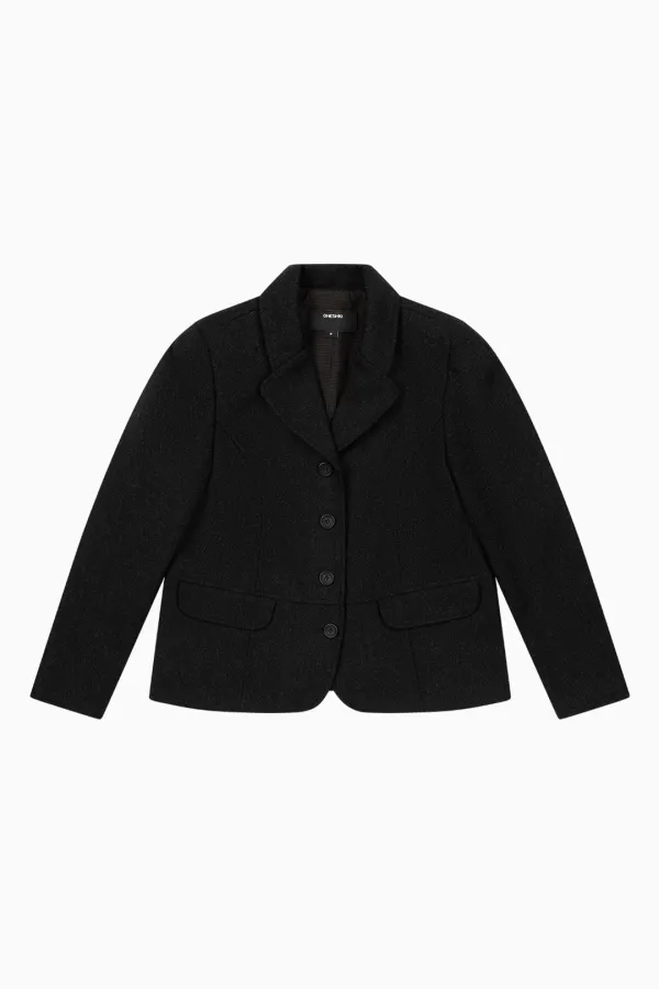REGULAR WOOL TWILL JACKET, CHARCOAL