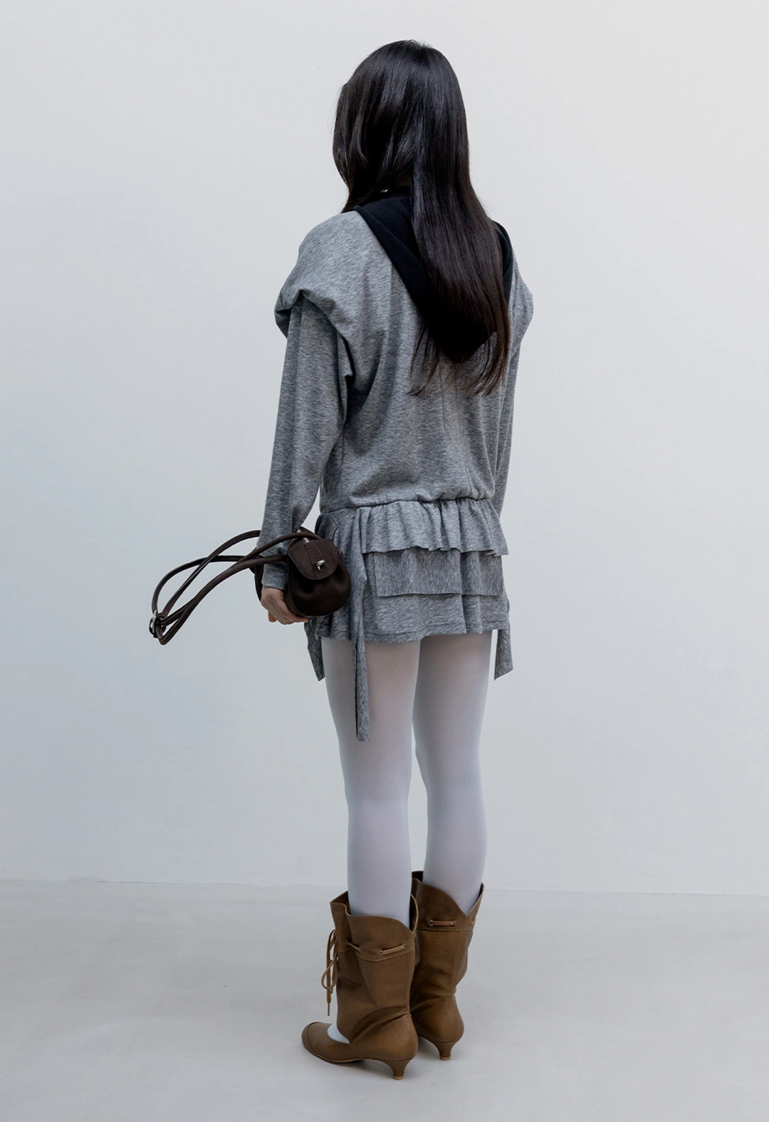 오픈와이와이 HOODIE SLEEVE LAYER, BLACK 상품 이미지 3