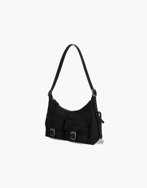 nylon pocket bag (hobo) - black