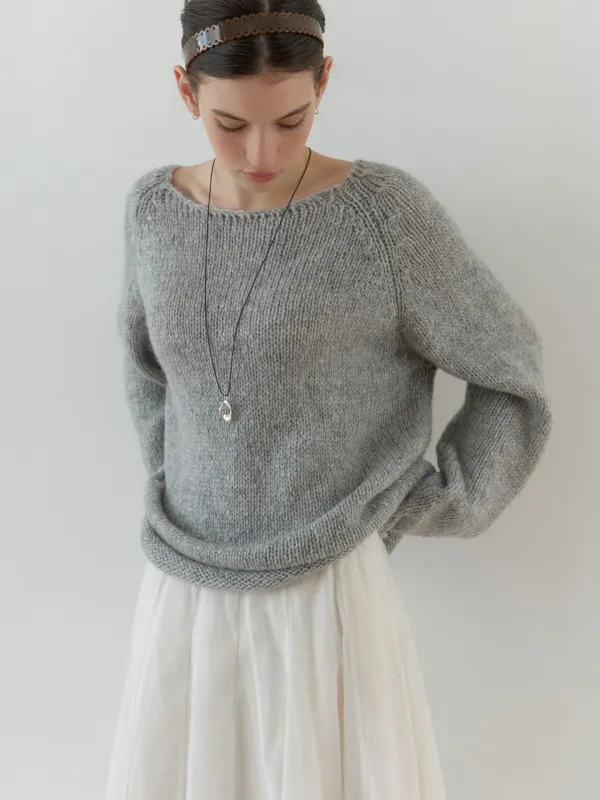[2nd] Bonheur raglan knit (gray)