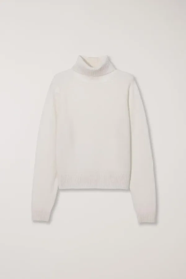 UNISEX ESSENTIAL WOOL TURTLENECK SWEATER IVORY