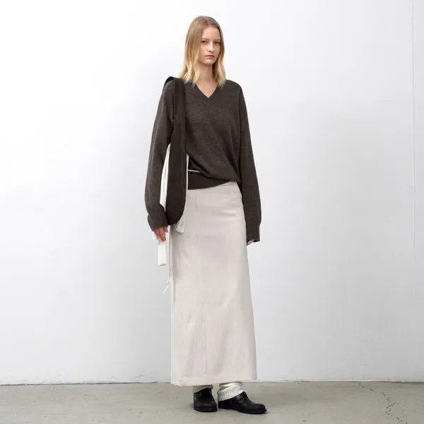 (SK-5064)CORDUROY STRING MAXI SKIRT S
