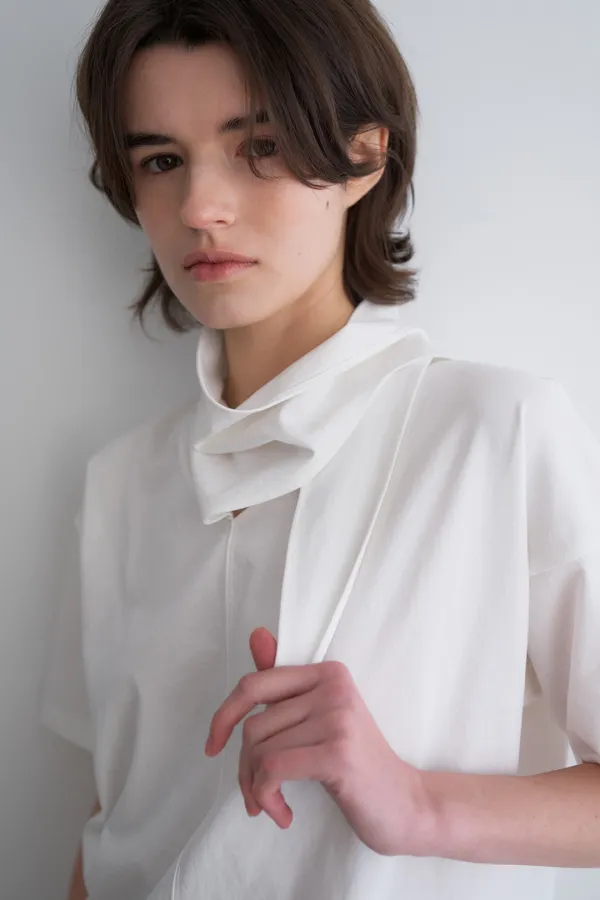 amelia v-neck scarf top_white