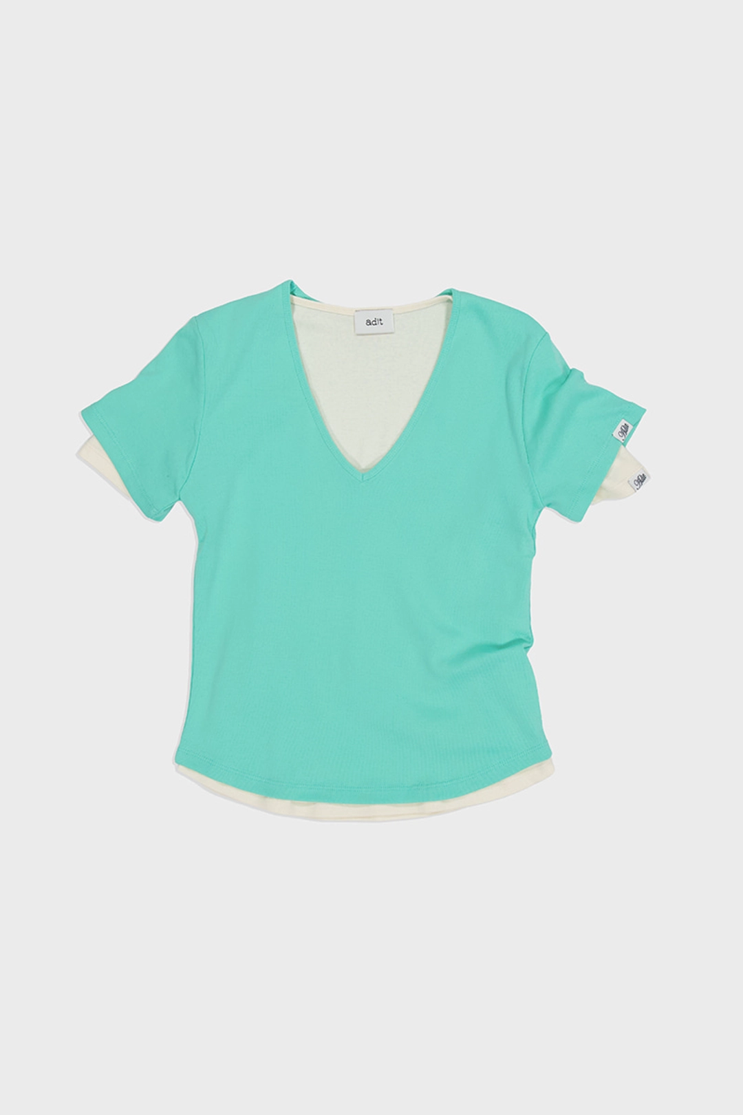 아딧 [New] V-neck daily t-shirt_mint 상품 이미지 2