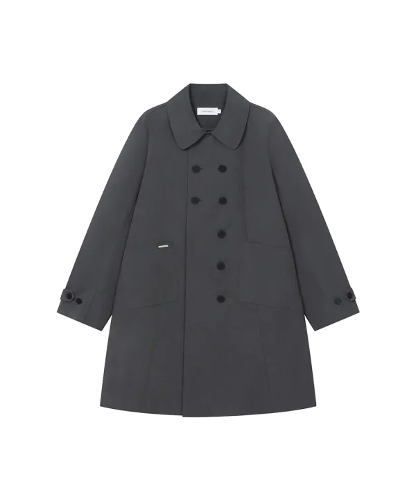 [레이 PICK] Double button pleats trench coat CHARCOAL