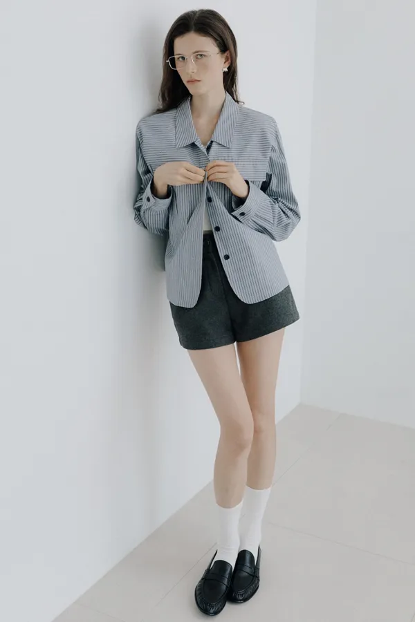 STRIPE SHIRT - GRAY