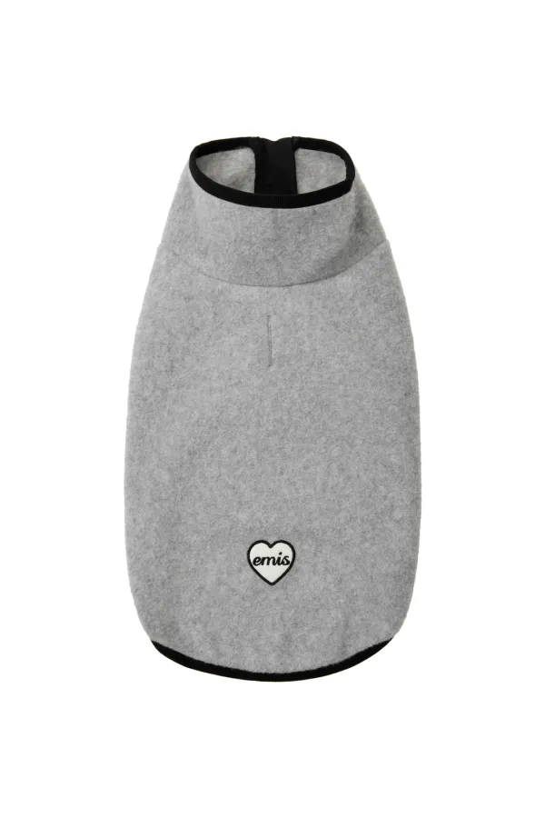 (PET) HEART WAPPEN ZIP UP FLEECE-GRAY