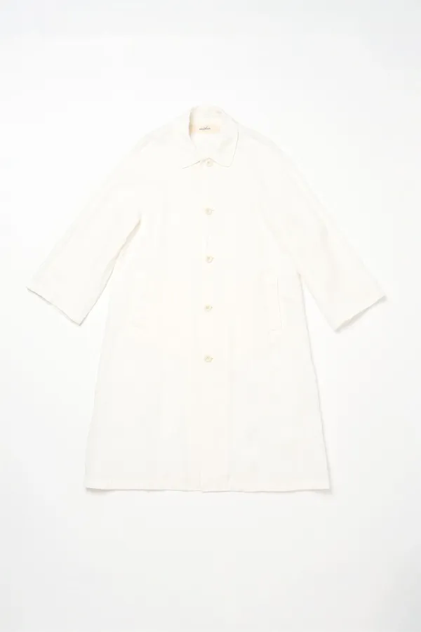 Via Alvin linen long coat (Ivory)