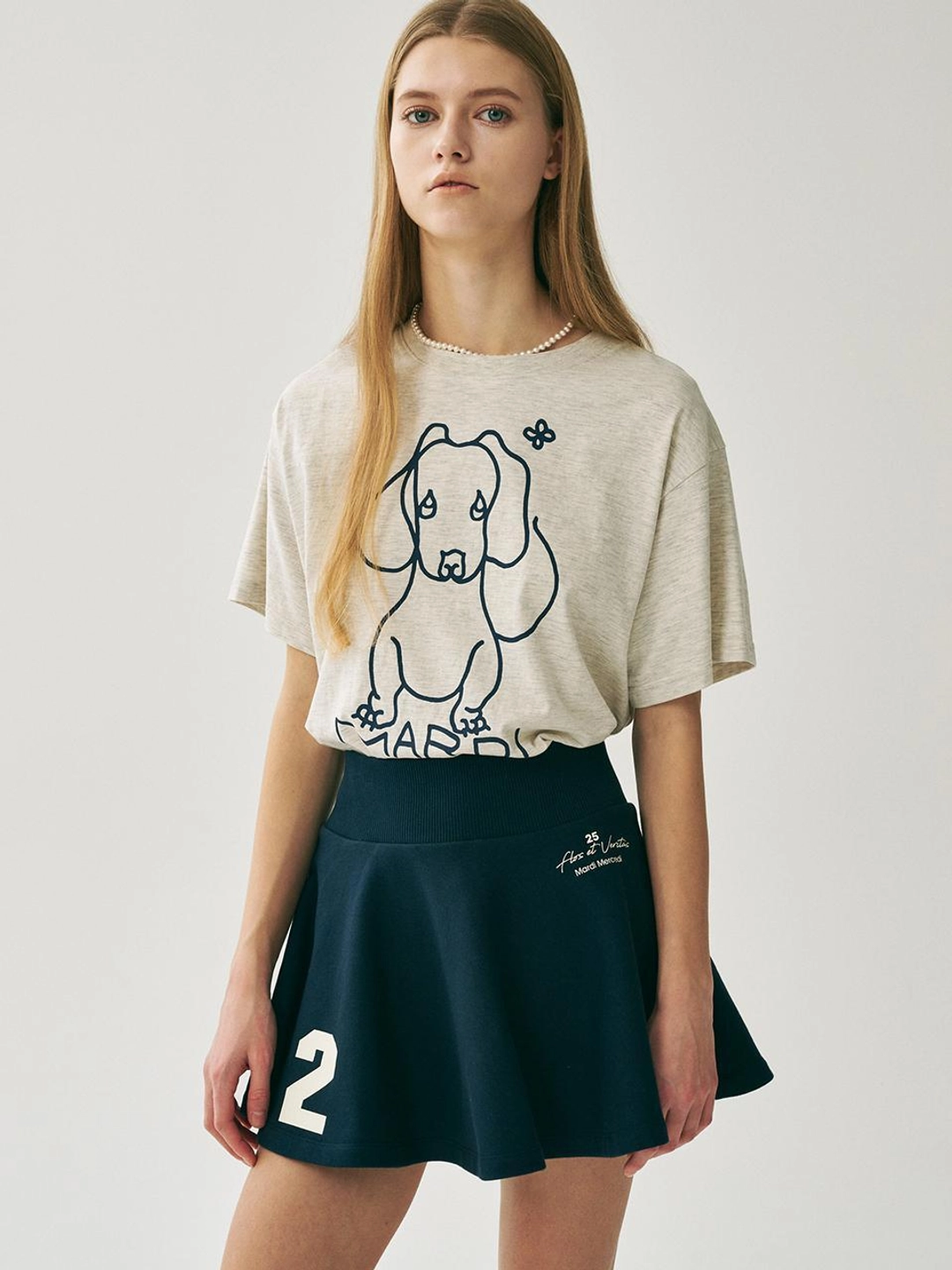 마르디 메크르디 [6/4 순차배송] TSHIRT DDANJI CH.02_OATMEAL NAVY 상품 이미지 2